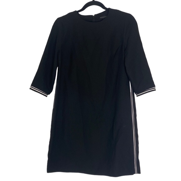 BANANA REPUBLIC CASUAL BLACK DRESS WITH WHITE STRIPE DETAIL - Picture 1 of 5